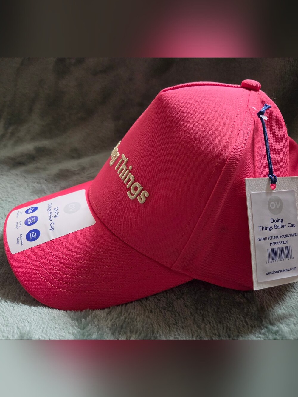Outdoor Voices Doing Things Baller Cap Pink Coral Women’s Adjustable UPF Hat NWT